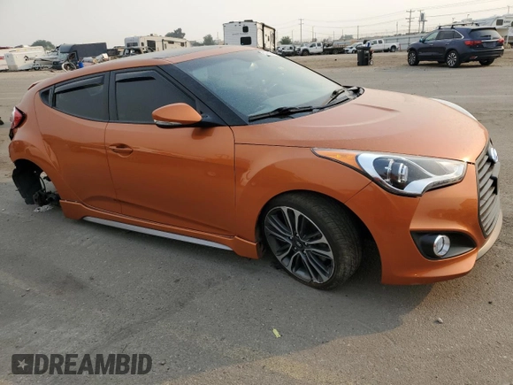 2016 Hyundai Veloster Turbo with VIN KMHTC6AEXGU262656, listed as a Copart auction lot 64466964 with 111,545 mi miles and Salvage Title. Bid and sale history available at carsss.com. Image 4.