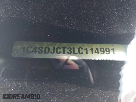 2020 Dodge Durango R/T with VIN 1C4SDJCT3LC114991, listed as a IAAI auction lot 42460815 with 61,191 mi miles and . Bid and sale history available at DreamBid. Image 18.