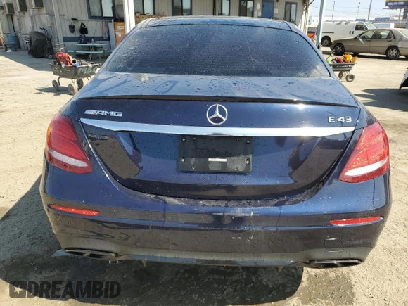 2018 Mercedes-Benz E-Class AMG E 43 with VIN WDDZF6EB9JA402801, listed as a Copart auction lot 67590054 with 45,114 mi miles and Salvage Title. Bid and sale history available at carsss.com. Image 6.