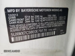 2014 BMW X3 xDrive35i z VIN 5UXWX7C58E0E79170, wystawiony jako Copart lot #52494685 z przebiegiem 110 161 mil mil oraz Szkoda całkowita • Salvage title. Historia ofert i sprzedaży dostępna na DreamBid. Obrazek 13.
