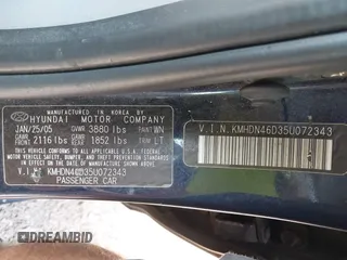 2005 Hyundai Elantra GLS с VIN KMHDN46D35U072343, выставлен на аукционе IAAI как лот 42459033 с пробегом 149 265 миль миль и . История ставок и продаж доступна на DreamBid. Изображение 9.