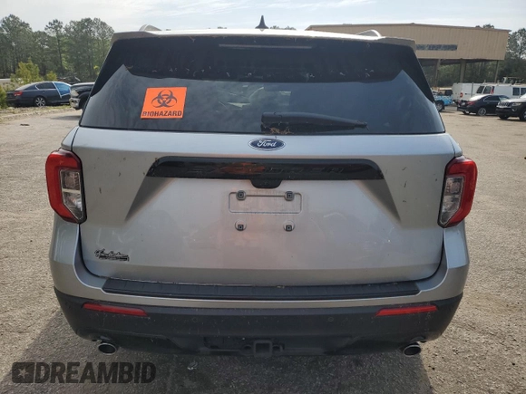 2023 Ford Explorer ST-Line with VIN 1FMSK7KH1PGB21485, listed as a Copart auction lot 52814765 with 14,144 mi miles and Salvage title. Bid and sale history available at DreamBid. Image 6.