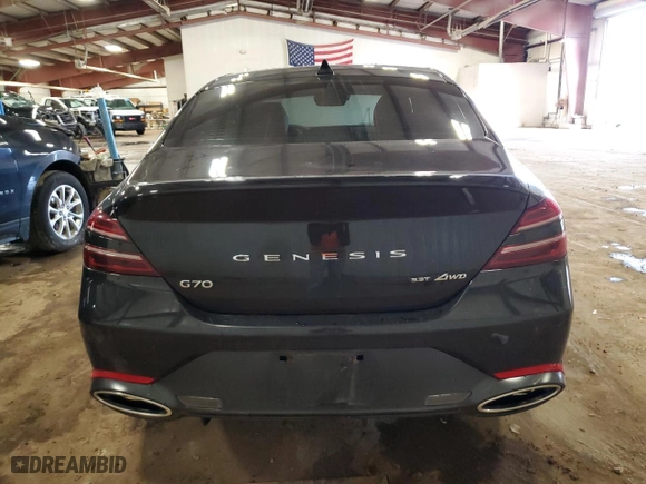 2022 Genesis G70 3.3T with VIN KMTG54TE5NU100899, listed as a Copart auction lot 47631595 with 33,269 mi miles and Clean Title. Bid and sale history available at carsss.com. Image 6.