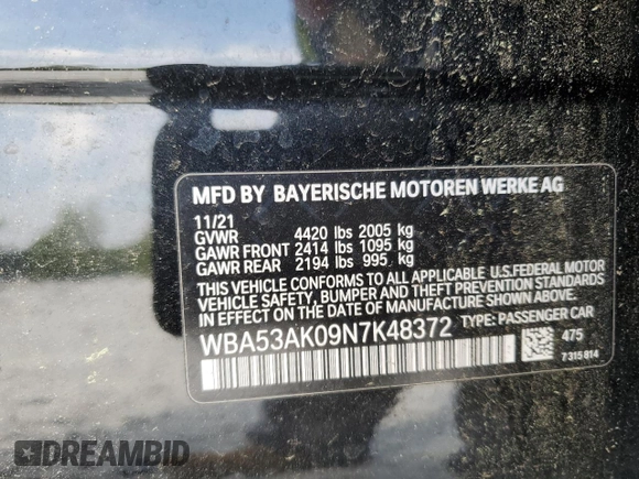 2022 BMW 2 Series 228i z VIN WBA53AK09N7K48372, wystawiony jako Copart lot #53375205 z przebiegiem 51 990 mil mil oraz Szkoda całkowita • Salvage title. Historia ofert i sprzedaży dostępna na DreamBid. Obrazek 12.