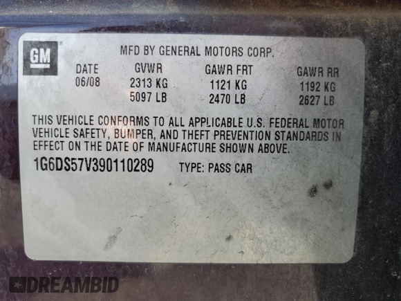 2009 Cadillac CTS AWD z VIN 1G6DS57V390110289, wystawiony jako Copart lot #49331995 z przebiegiem 146 254 mil mil oraz Szkoda całkowita • Salvage title. Historia ofert i sprzedaży dostępna na DreamBid. Obrazek 14.