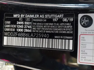 2020 Mercedes-Benz E 53 AMG with VIN WDDZF6BB6LA725940, listed as a IAAI auction lot 41265495 with 73,447 mi miles and . Bid and sale history available at DreamBid. Image 9.