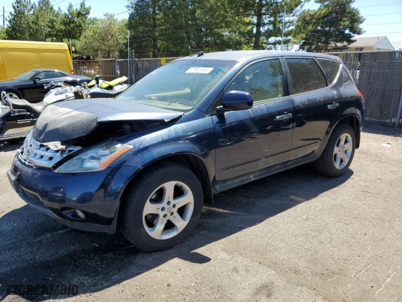 2004 Nissan Murano SL with VIN JN8AZ08W34W320018, listed as a Copart auction lot 67691304 with 162,642 mi miles and Salvage Title. Bid and sale history available at carsss.com. Image 1.