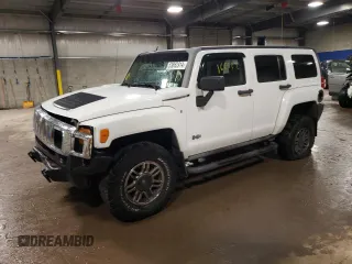 2007 Hummer H3 SUV with VIN 5GTDN13E078156947, listed as a Copart auction lot 53862914 with 166,532 mi miles and Salvage Title. Bid and sale history available at carsss.com. Image 1.
