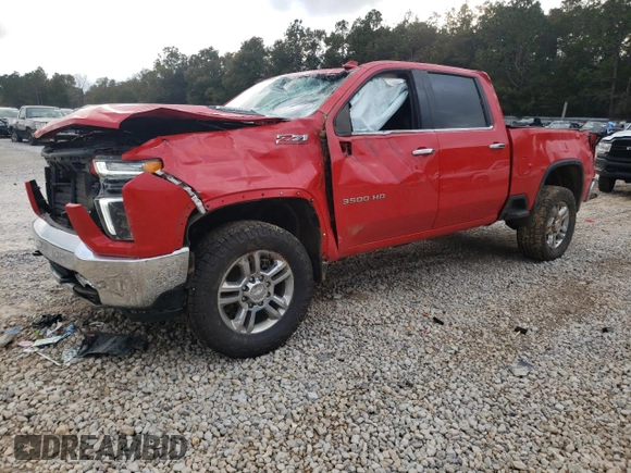 2022 Chevrolet Silverado 3500HD LTZ with VIN 2GC4YUEY9N1211791, listed as a Copart auction lot 43073595 with 69,841 mi miles and Salvage Title. Bid and sale history available at DreamBid. Image 1.
