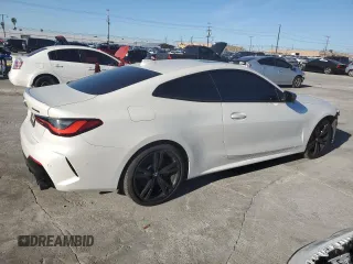 2021 BMW 4 Series M440i xDrive with VIN WBA13AR09MCF51598, listed as a Copart auction lot 46141215 with 23,076 mi miles and Salvage Title. Bid and sale history available at DreamBid. Image 3.