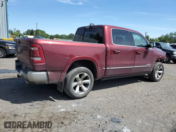 2022 Ram 1500 Limited with VIN 1C6SRFHM8NN192388, listed as a Copart auction lot 55816105 with 22,971 mi miles and Salvage title. Bid and sale history available at DreamBid. Image 3.