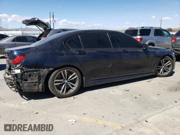 2020 BMW 7 Series 750i xDrive with VIN WBA7U2C01LGM26654, listed as a Copart auction lot 49237255 with 37,136 mi miles and Salvage Title. Bid and sale history available at carsss.com. Image 3.