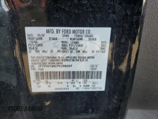 2007 Ford F-150 XLT with VIN 1FTPW14507KD00337, listed as a Copart auction lot 45249385 with 169,522 mi miles and Salvage Title. Bid and sale history available at carsss.com. Image 12.