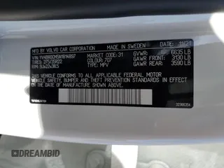 2022 Volvo XC90 R-Design with VIN YV4BR0CM5N1814897, listed as a Copart auction lot 60483314 with 35,622 mi miles and Salvage Title. Bid and sale history available at carsss.com. Image 12.