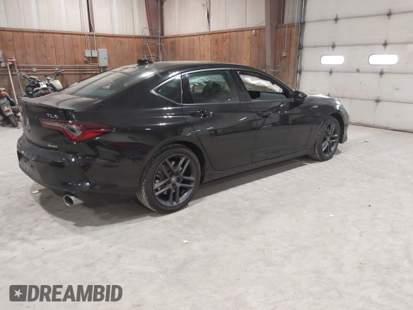 2025 Acura TLX w/A-Spec Package with VIN 19UUB6F50SA000385, listed as a IAAI auction lot 41988181 with 4,231 mi miles and . Bid and sale history available at DreamBid. Image 4.