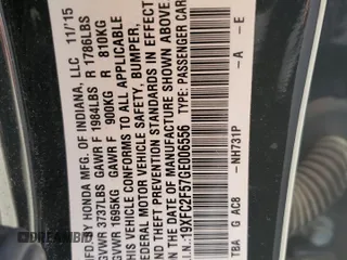 2016 Honda Civic Sedan LX with VIN 19XFC2F57GE006556, listed as a Copart auction lot 53520305 with 99,448 mi miles and Salvage Title. Bid and sale history available at carsss.com. Image 12.
