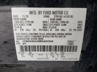 2021 Ford Explorer ST with VIN 1FM5K8GC8MGA03204, listed as a Copart auction lot 87407344 with 62,416 mi miles and Salvage Title. Bid and sale history available at carsss.com. Image 13.