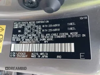 2019 Lexus NX with VIN JTJBARBZ0K2201715, listed as a IAAI auction lot 41882808 with 32,458 mi miles. Bid and sale history available at carsss.com. Image 9.