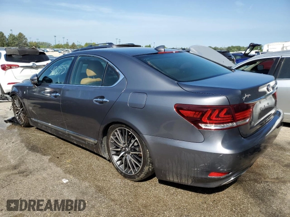 2014 Lexus LS 460 with VIN JTHCL5EF7E5021967, listed as a Copart auction lot 57899953 with 40,355 mi miles and Salvage title. Bid and sale history available at DreamBid. Image 2.