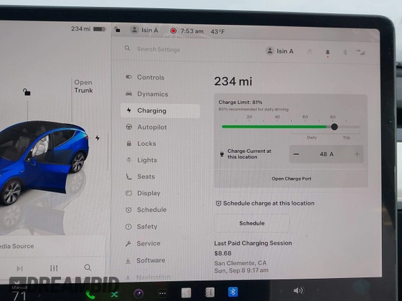 2023 Tesla Model Y Long Range with VIN 7SAYGDEE6PF947827, listed as a IAAI auction lot 41443524 with 12,381 mi miles and . Bid and sale history available at DreamBid. Image 17.
