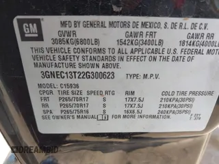 2002 Chevrolet Avalanche z VIN 3GNEC13T22G300623, wystawiony jako IAAI lot #42394549 z przebiegiem 272 961 mil mil oraz . Historia ofert i sprzedaży dostępna na DreamBid. Obrazek 9.