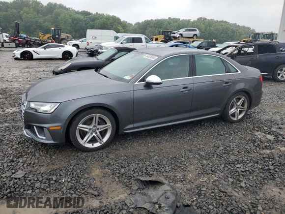 2019 Audi S4 Premium Plus with VIN WAUB4AF44KA118902, listed as a Copart auction lot 64625044 with 75,042 mi miles and Salvage Title. Bid and sale history available at carsss.com. Image 1.