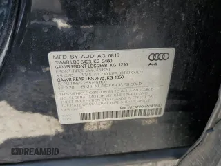 2017 Audi Q5 Premium Plus with VIN WA1M2AFP0HA041847, listed as a Copart auction lot 61988035 with 93,250 mi miles and Salvage title. Bid and sale history available at DreamBid. Image 13.