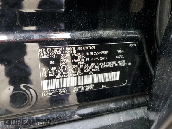 2021 Toyota Venza LE z VIN JTEAAAAH2MJ069392, wystawiony jako Copart lot #59195335 z przebiegiem 54 930 mil mil oraz Szkoda całkowita • Salvage title. Historia ofert i sprzedaży dostępna na DreamBid. Obrazek 13.
