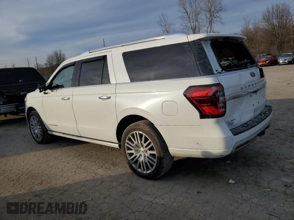 2023 Ford Expedition Max Platinum with VIN 1FMJK1M87PEA27287, listed as a Copart auction lot 42148204 with 2,666 mi miles and Salvage title. Bid and sale history available at DreamBid. Image 2.