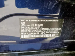 2023 BMW i4 eDrive40 z VIN WBY73AW08PFR19950, wystawiony jako Copart lot #48003365 z przebiegiem Nie podano mil oraz Szkody całkowita. Historia ofert i sprzedaży dostępna na DreamBid. Obrazek 13.