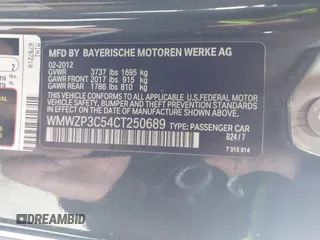 2012 MINI Convertible S with VIN WMWZP3C54CT250689, listed as a IAAI auction lot 41928624 with 126,442 mi miles and . Bid and sale history available at DreamBid. Image 9.