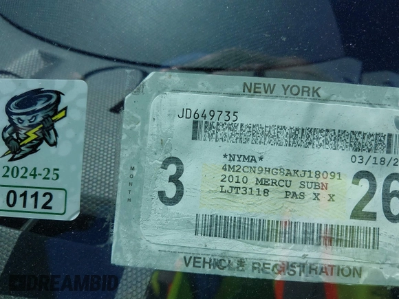 2010 Mercury Mariner Premier с VIN 4M2CN9HG8AKJ18091, выставлен на аукционе IAAI как лот 42215475 с пробегом 97 332 миль миль и . История ставок и продаж доступна на DreamBid. Изображение 12.