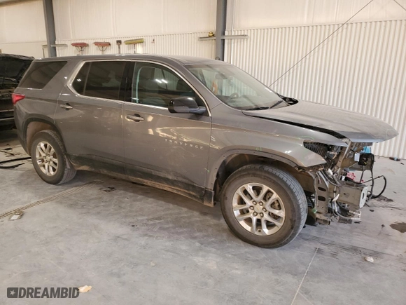 2021 Chevrolet Traverse LS with VIN 1GNEVFKW5MJ140922, listed as a Copart auction lot 86315394 with 0 mi miles and Salvage Title. Bid and sale history available at carsss.com. Image 4.