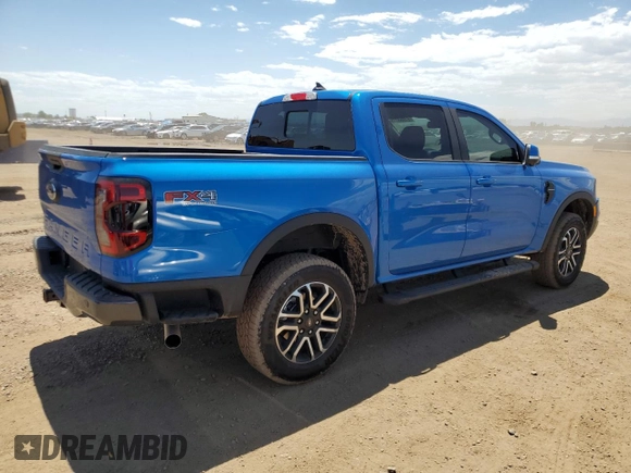 2025 Ford Ranger Lariat with VIN 1FTER4KH9SLE17446, listed as a Copart auction lot 61853775 with 1,810 mi miles and Salvage title. Bid and sale history available at DreamBid. Image 3.