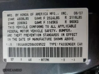 2008 Acura TL with VIN 19UUA66258A009522, listed as a Copart auction lot 51311585 with 68,530 mi miles and Salvage Title. Bid and sale history available at carsss.com. Image 12.