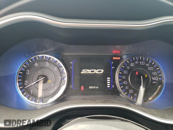 2017 Chrysler 200 Touring with VIN 1C3CCCFB5HN509809, listed as a Copart auction lot 51904555 with 30,210 mi miles and Salvage Title. Bid and sale history available at carsss.com. Image 9.
