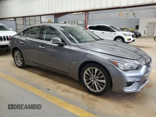 2019 Infiniti Q50 Luxe with VIN JN1EV7AR2KM554667, listed as a Copart auction lot 62788934 with 27,606 mi miles and Salvage Title. Bid and sale history available at carsss.com. Image 4.