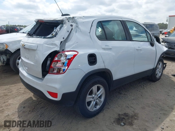 2020 Chevrolet Trax LS with VIN KL7CJNSB2LB065279, listed as a IAAI auction lot 41920404 with 53,608 mi miles. Bid and sale history available at carsss.com. Image 4.