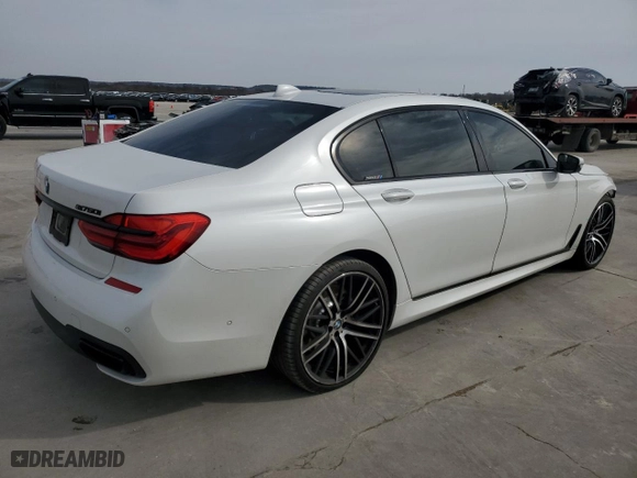 2019 BMW 7 Series 750i with VIN WBA7F0C59KGM24241, listed as a Copart auction lot 45171345 with 60,443 mi miles and Salvage Title. Bid and sale history available at carsss.com. Image 3.