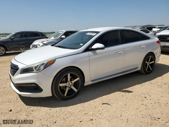 2016 Hyundai Sonata 2.4L Sport with VIN 5NPE34AF1GH292617, listed as a Copart auction lot 52533555 with 104,999 mi miles and Salvage Title. Bid and sale history available at carsss.com. Image 1.