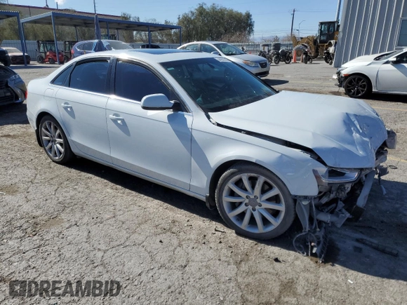 2013 Audi A4 Premium Plus with VIN WAUEFAFL8DN039856, listed as a Copart auction lot 44357595 with 0 mi miles and Salvage Title. Bid and sale history available at carsss.com. Image 4.
