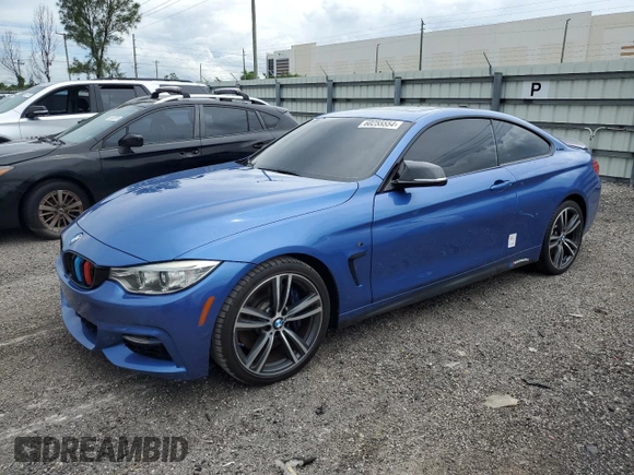 2017 BMW 4 Series 440i with VIN WBA4P1C51HK522059, listed as a Copart auction lot 60255554 with 76,289 mi miles and Salvage Title. Bid and sale history available at carsss.com. Image 1.