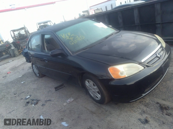 2003 Honda Civic LX with VIN 2HGES16563H602363, listed as a IAAI auction lot 40123995 with 165,413 mi miles. Bid and sale history available at carsss.com. Image 1.