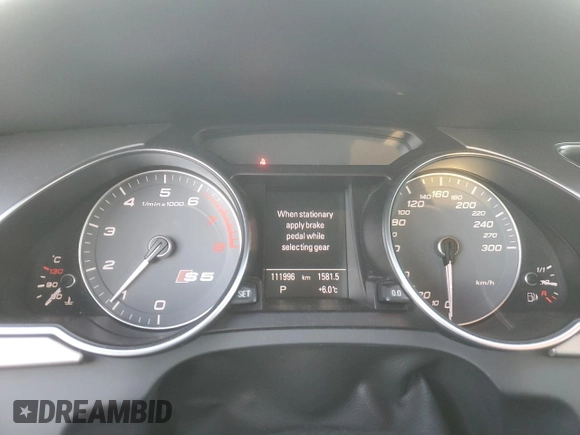 2013 Audi S5 Technik with VIN WAULGBFR5DA001801, listed as a Copart auction lot 79536544 with 111,996 mi miles and Salvage Title. Bid and sale history available at carsss.com. Image 9.