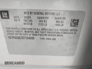 2014 Chevrolet Cruze LS with VIN 1G1PA5SG7E7154005, listed as a IAAI auction lot 42341299 with 76,981 mi miles and . Bid and sale history available at DreamBid. Image 9.
