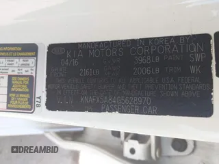 2016 Kia Forte EX with VIN KNAFX5A84G5628970, listed as a IAAI auction lot 42098764 with 92,003 mi miles and . Bid and sale history available at DreamBid. Image 9.