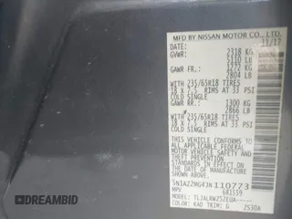2018 Nissan Murano S z VIN 5N1AZ2MG4JN110773, wystawiony jako IAAI lot #42106750 z przebiegiem 156 208 mil mil oraz . Historia ofert i sprzedaży dostępna na DreamBid. Obrazek 9.