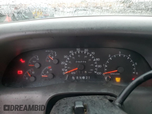 1999 Ford Super Duty F-250 XL with VIN 1FTNF20L6XEE74882, listed as a Copart auction lot 45205425 with 248,699 mi miles and Clean Title. Bid and sale history available at carsss.com. Image 9.