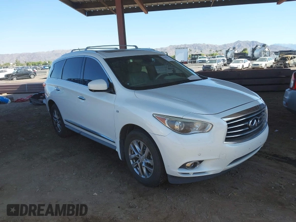 2014 Infiniti QX60 with VIN 5N1AL0MM1EC539530, listed as a IAAI auction lot 42549976 with 167,654 mi miles and . Bid and sale history available at DreamBid. Image 1.