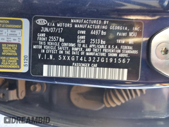 2018 Kia Optima LX with VIN 5XXGT4L32JG191567, listed as a Copart auction lot 88325355 with 105,360 mi miles and Clean Title. Bid and sale history available at carsss.com. Image 12.